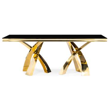 Обеденный стол Komin черно-золотого цвета