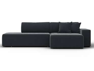 Угловой диван-кровать Лига-079 темно-серого цвета правый