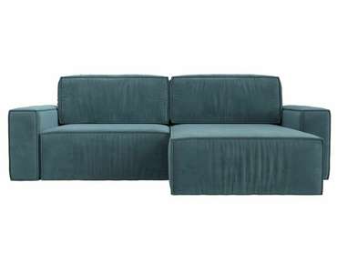 Угловой диван-кровать Прага классик бирюзового цвета правый угол