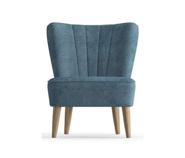 Кресло Пальмира в обивке из велюра светло-синего цвета