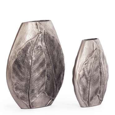 Набор из двух ваз Nosi серебристого цвета