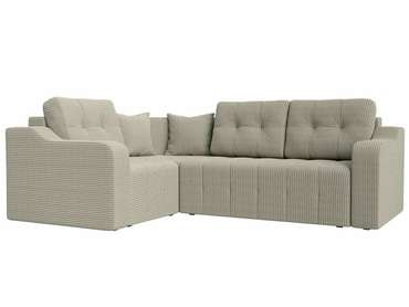 Угловой диван-кровать Кембридж серо-бежевого цвета левый угол