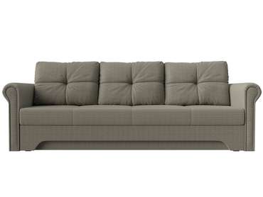 Прямой диван-кровать Европа серо-бежевого цвета