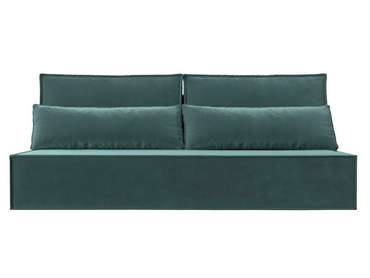 Прямой диван-кровать Фабио бирюзового цвета