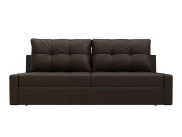 Прямой диван-кровать Мартин коричневого цвета (экокожа)