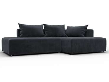 Угловой диван-кровать Лига-103 темно-серого цвета правый