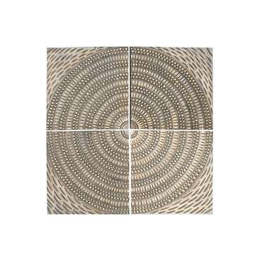 Настенный декор Позолоченный современный 80 x 3,5 x 80 cm (4 Предметы)