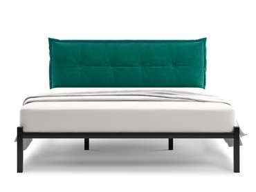Кровать Лофт Cedrino 140х200 темно-зеленого цвета без подъемного механизма