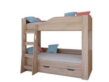 Двухъярусная кровать Астра-2 80х190 цвета Дуб сонома