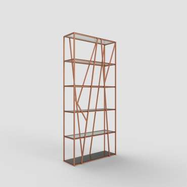 Стеллаж "Olivia" бронзовый с зеркалом (2000х900х300)