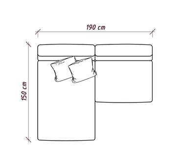 Модульный диван Duo 190 бежевого цвета