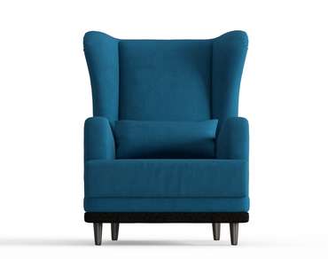 Кресло Грэмми в обивке из велюра синего цвета