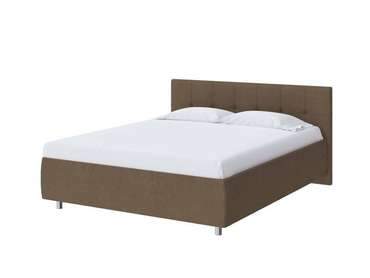 Кровать без основания Diamo 140х190 темно-коричневого цвета (рогожка)