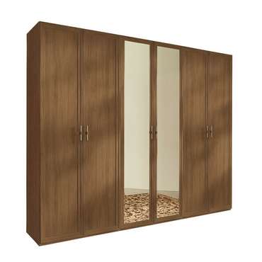 Шкаф шестидверный с зеркалами Palmari коричневого цвета