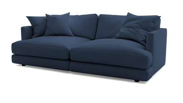 Прямой диван-кровать Ибица синего цвета