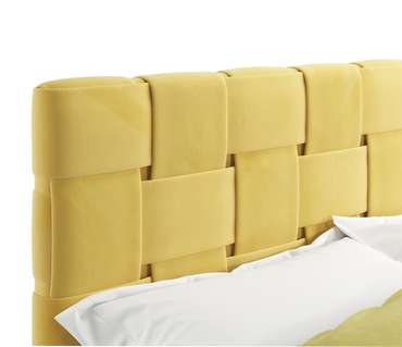 Кровать Tiffany 160х200 с подъемным механизмом и матрасом желтого цвета