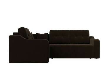 Угловой диван-кровать Кембридж коричневого цвета левый угол