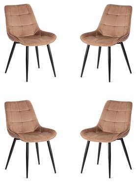 Набор из четырех стульев Abruzzo светло-коричневого цвета