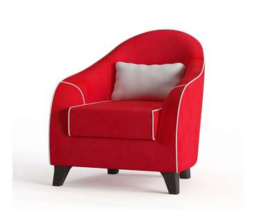 Кресло Бемоль в обивке из вельвета красного цвета