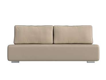 Прямой диван-кровать Уно бежевого цвета (экокожа)