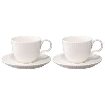 Набор из двух чайных пар из коллекции Kitchen spirit белого цвета 