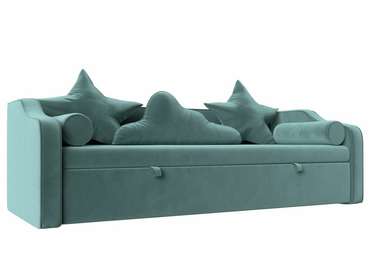 Детский диван-кровать Рико бирюзового цвета