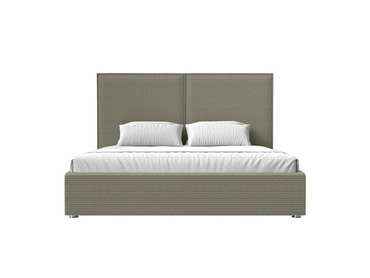 Кровать Аура 200х200 серо-бежевого цвета с подъемным механизмом 