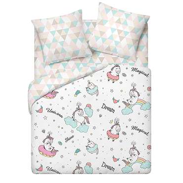 КПБ 'ДайПоспать', 1,5 спальный с 2-мя наволочками 70х70, бязь, 100 % хлопок, пл. 125 гр./кв.м., 'Единорог'