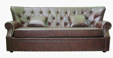 Кожаный диван Tesco коричневого цвета