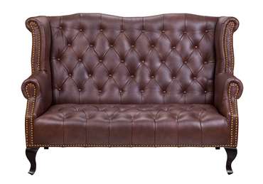 Прямой диван Royal sofa brown с темно-коричневой обивкой