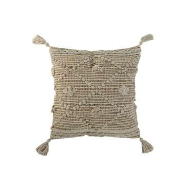 Подушка Boho 45х45 бежевого цвета