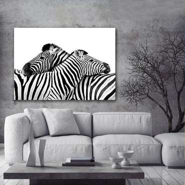 Картина на холсте Две зебры 50х70 см