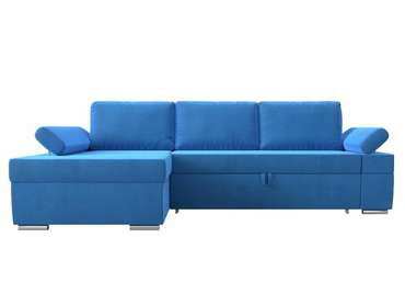 Угловой диван-кровать Канкун голубого цвета левый угол
