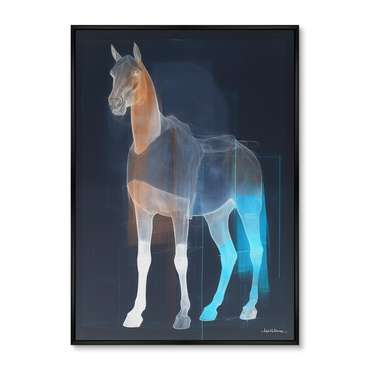 Репродукция картины Horses in a color glow, No 2, 2024г.