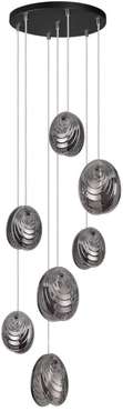 Подвесная люстра каскадная Odeon Light Mussels 5038/7 черный/дымчатый/металл/стекло G9 7*40W