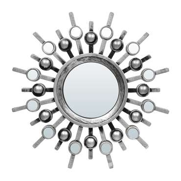 Комплект из трех  настенных декоративных зеркал Беладжио серебряного цвета