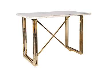 Барный стол со стальным основанием золотого цвета