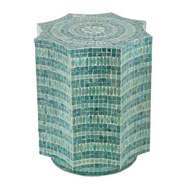 Столик приставной с мозаичным рисунком из ракушки