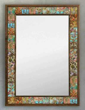Настенное зеркало 53x73 с рамкой из натурального камня в виде мозаики