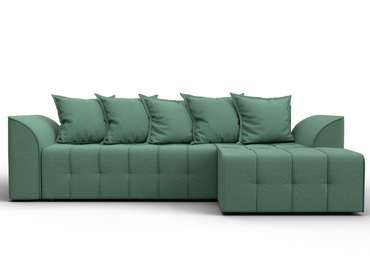 Угловой диван-кровать Лига-113 светло-зеленого цвета правый