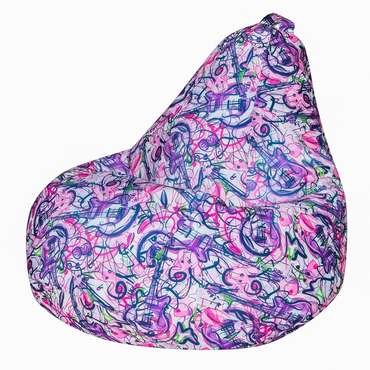 Кресло-мешок Груша 3XL Аккорд фиолетово-розового цвета