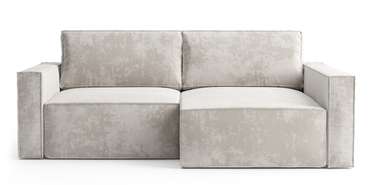 Угловой диван-кровать Софт бежевого цвета правый