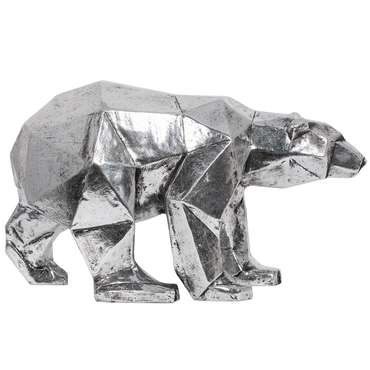 Скульптура Медведь Шейп серебряного цвета