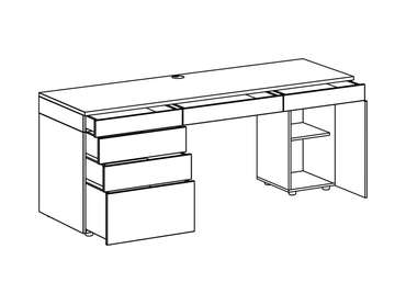 Письменный стол Modus 1 с фасадом серого цвета