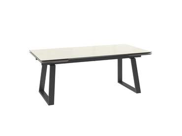 Раздвижной обеденный стол Барон черно-бежевого цвета