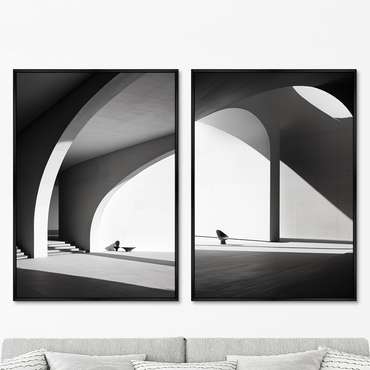 Набор из двух репродукций картин Architecture, curves of arches, 2024г.