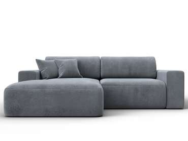 Угловой диван-кровать Лига-036 Классик серого цвета левый