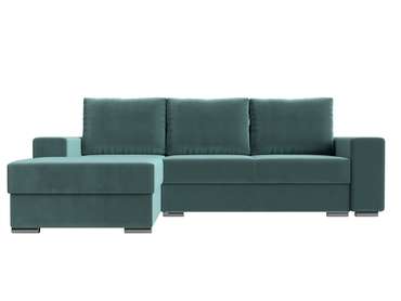 Угловой диван-кровать Дрезден бирюзового цвета левый угол