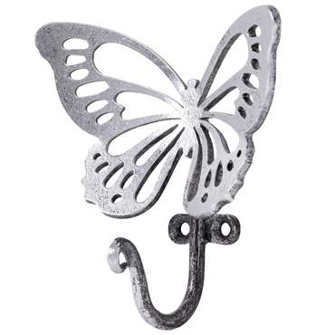 Крючок Бабочка M серебряного цвета