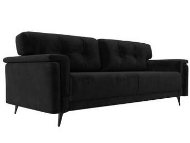 Прямой диван-кровать Оксфорд черного цвета